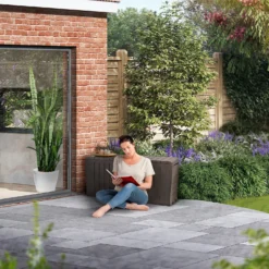 Keter Marvel Plus Outdoor Garden Storage Box 270L - Brown -Garden Tool Store 12808515 1375055071386887