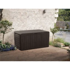 Keter Marvel Plus Outdoor Garden Storage Box 270L - Brown -Garden Tool Store 12808515 1794900060806534