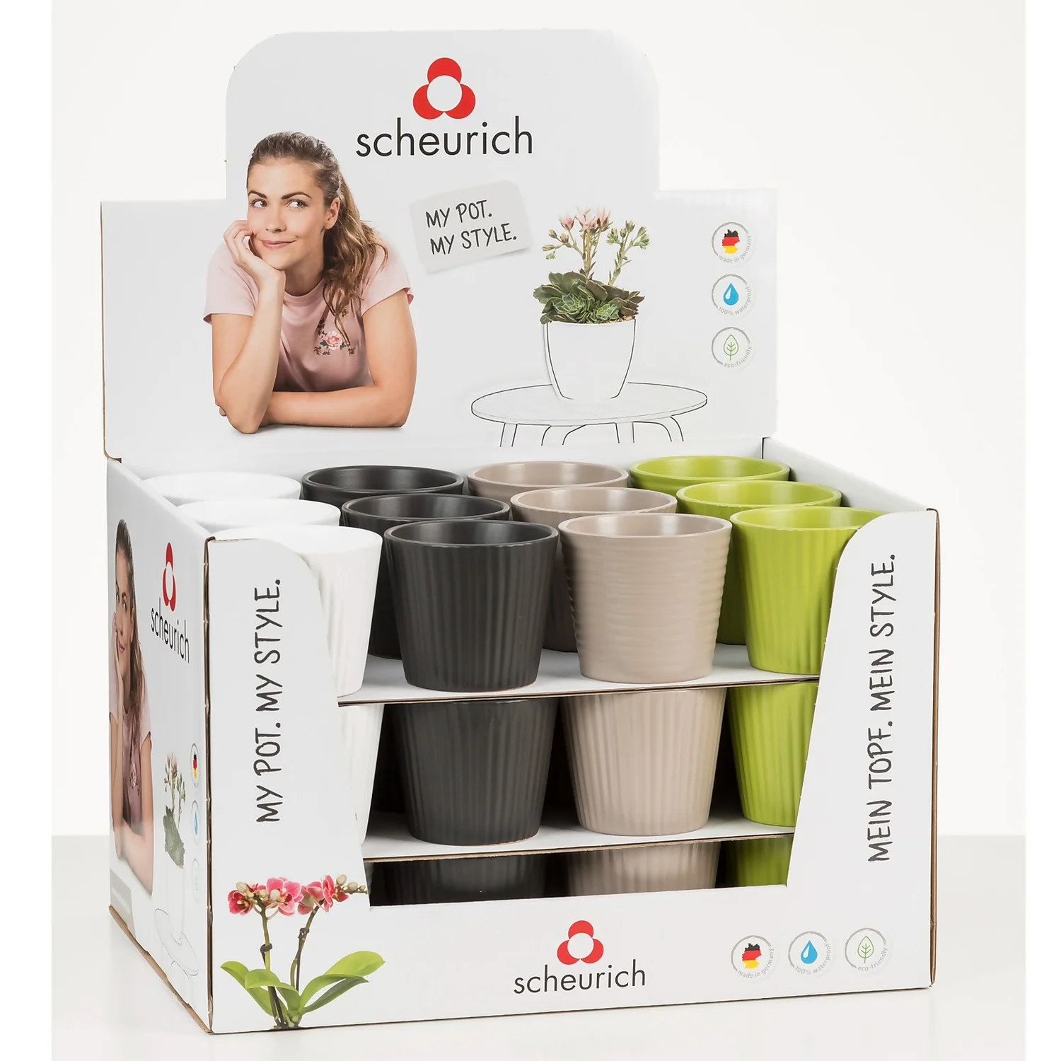 Expressive Plant Pot In Assorted Colours - 9cm 3 Expressive Plant Pot In Assorted Colours - 9cm