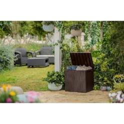 Keter City Outdoor Garden Storage Box 113L - Brown -Garden Tool Store 12822290 1104900073787729