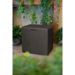 Keter City Outdoor Garden Storage Box 113L - Brown -Garden Tool Store 12822290 1124900073755494