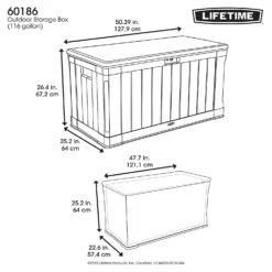 Lifetime Outdoor Plastic Garden Storage Box - 439 Litres -Garden Tool Store 12826335 1974856525567256