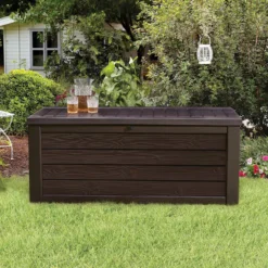 Keter Westwood Outdoor Garden Storage Box 570L - Brown 13 Keter Westwood Outdoor Garden Storage Box 570L - Brown -Garden Tool Store 12828828 1094858568487996