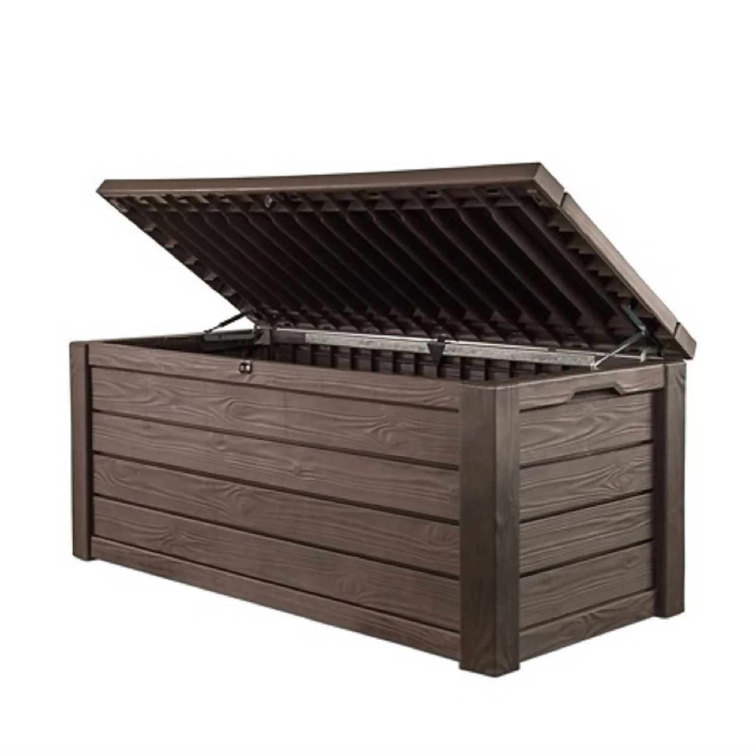 Keter Westwood Outdoor Garden Storage Box 570L - Brown 4 Keter Westwood Outdoor Garden Storage Box 570L - Brown - Image 2