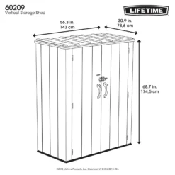 Lifetime 1500L Rough Cut Vertical Storage Cabinet -Garden Tool Store 12836581 1694833208276995