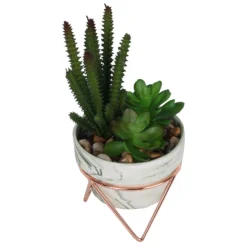 Artificial Succulent In Rose Gold Stand -Garden Tool Store 12879282 2904858348138452