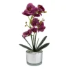 Orchid With Silver Glass Pot - Purple -Garden Tool Store 12879285 1854864281873732