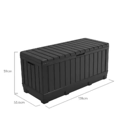 Keter Kentwood Outdoor Garden Storage Box 350L - Graphite -Garden Tool Store 12885762 1494899008656236