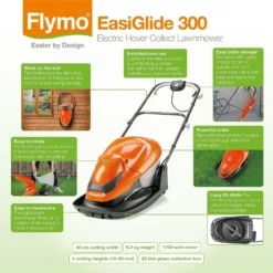 Flymo 1700W EasiGlide Electric Hover Lawn Mower - 30cm -Garden Tool Store 12885897 1864846118755047