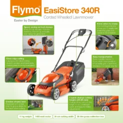 Flymo 1400W EasiStore 340R Electric Lawn Mower - 34cm -Garden Tool Store 12885911 2254846175325273