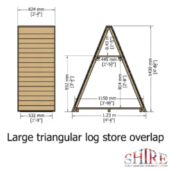 Shire Large Triangular Log Store -Garden Tool Store 12887195 9954851584676747