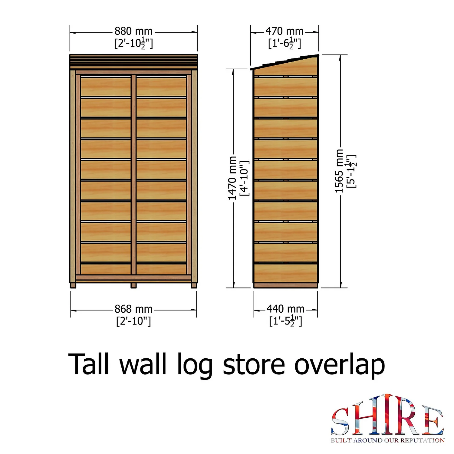 Shire Tall Wall Log Store - 3x1.5ft 8 Shire Tall Wall Log Store - 3x1.5ft - Image 7