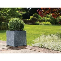 Slate Cube Pot - 26cm 5 Slate Cube Pot - 26cm -Garden Tool Store 12889368 8674843676930349