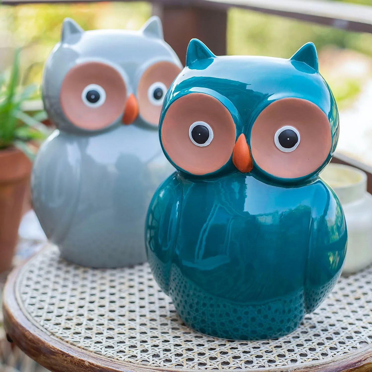Ceramic Owl Garden Ornament - 25cm 4 Ceramic Owl Garden Ornament - 25cm - Image 2