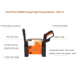 Yard Force 1800W 135Bar Compact Pressure Washer -Garden Tool Store 12892251 9054929620347179