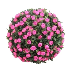 Artificial Topiary Ball - Pink Rose 5 Artificial Topiary Ball - Pink Rose -Garden Tool Store 12940692 1494977058670175
