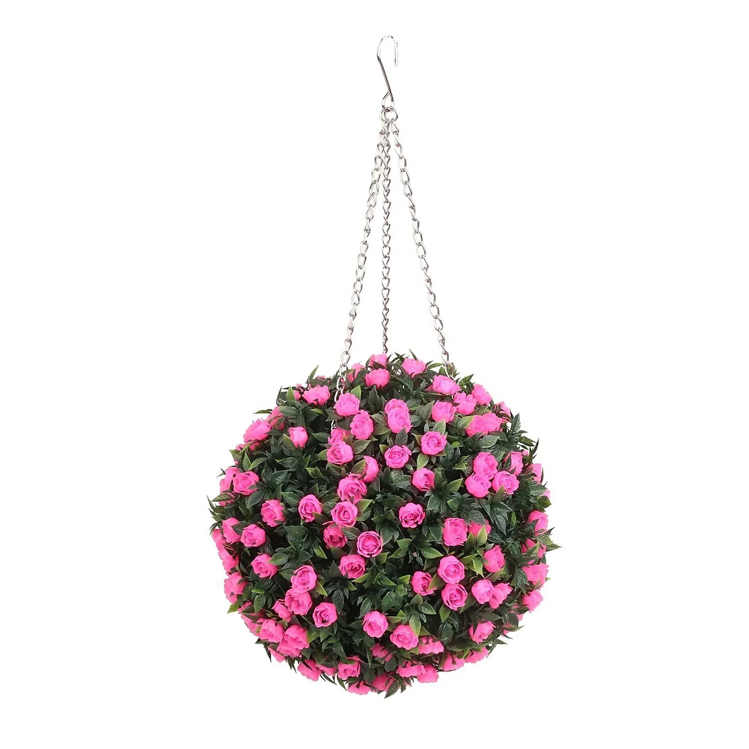 Artificial Topiary Ball - Pink Rose 3 Artificial Topiary Ball - Pink Rose