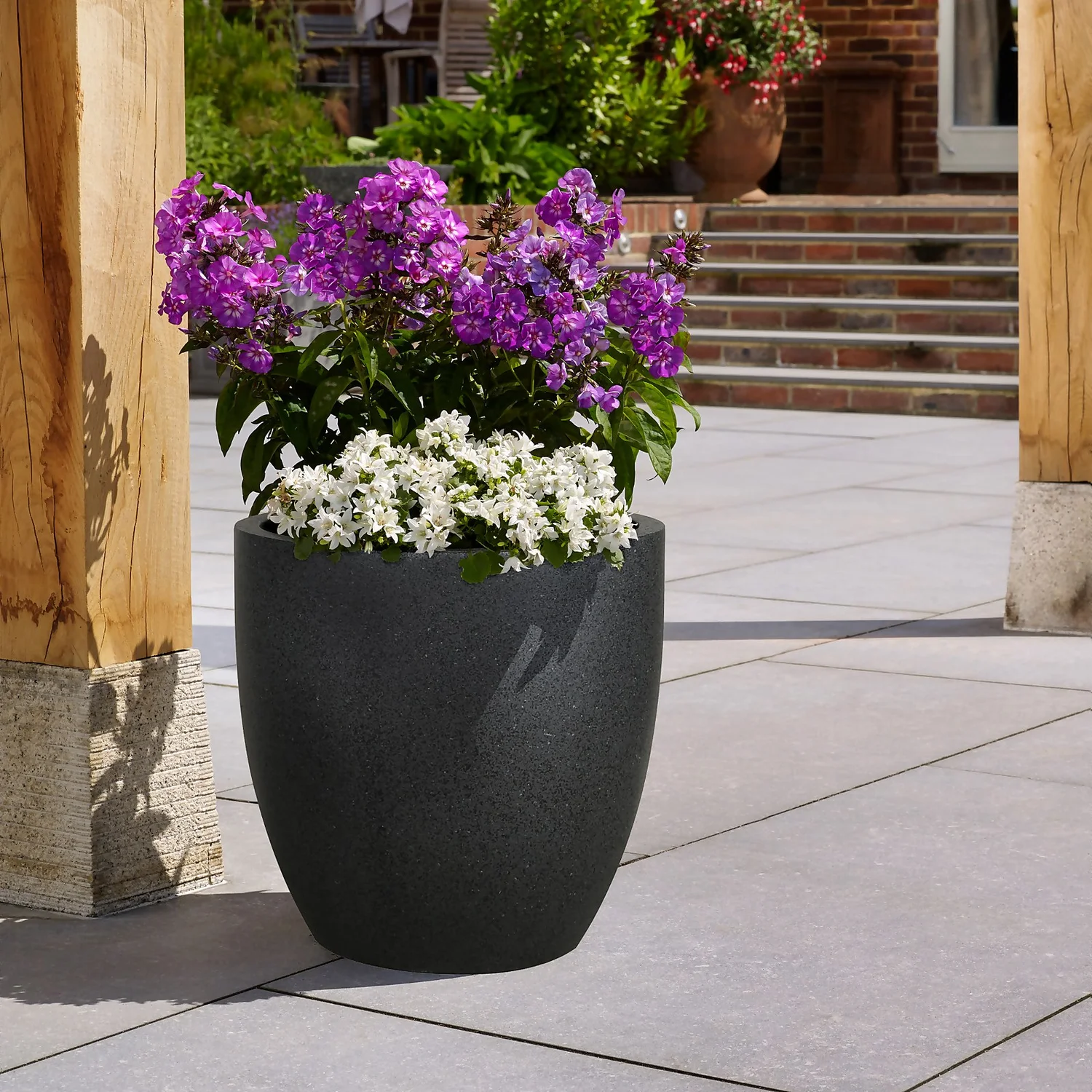 Sierra Black Egg Garden Pot - 25cm 4 Sierra Black Egg Garden Pot - 25cm - Image 2