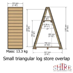 Shire Small Triangular Log Store Overlap -Garden Tool Store 13082820 4744862456511588