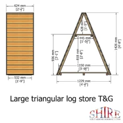 Shire Large Triangular Log Store Tongue And Groove -Garden Tool Store 13082827 1554862456500944