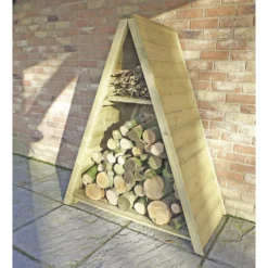 Shire Large Triangular Log Store Tongue And Groove -Garden Tool Store 13082827 7284862456327892