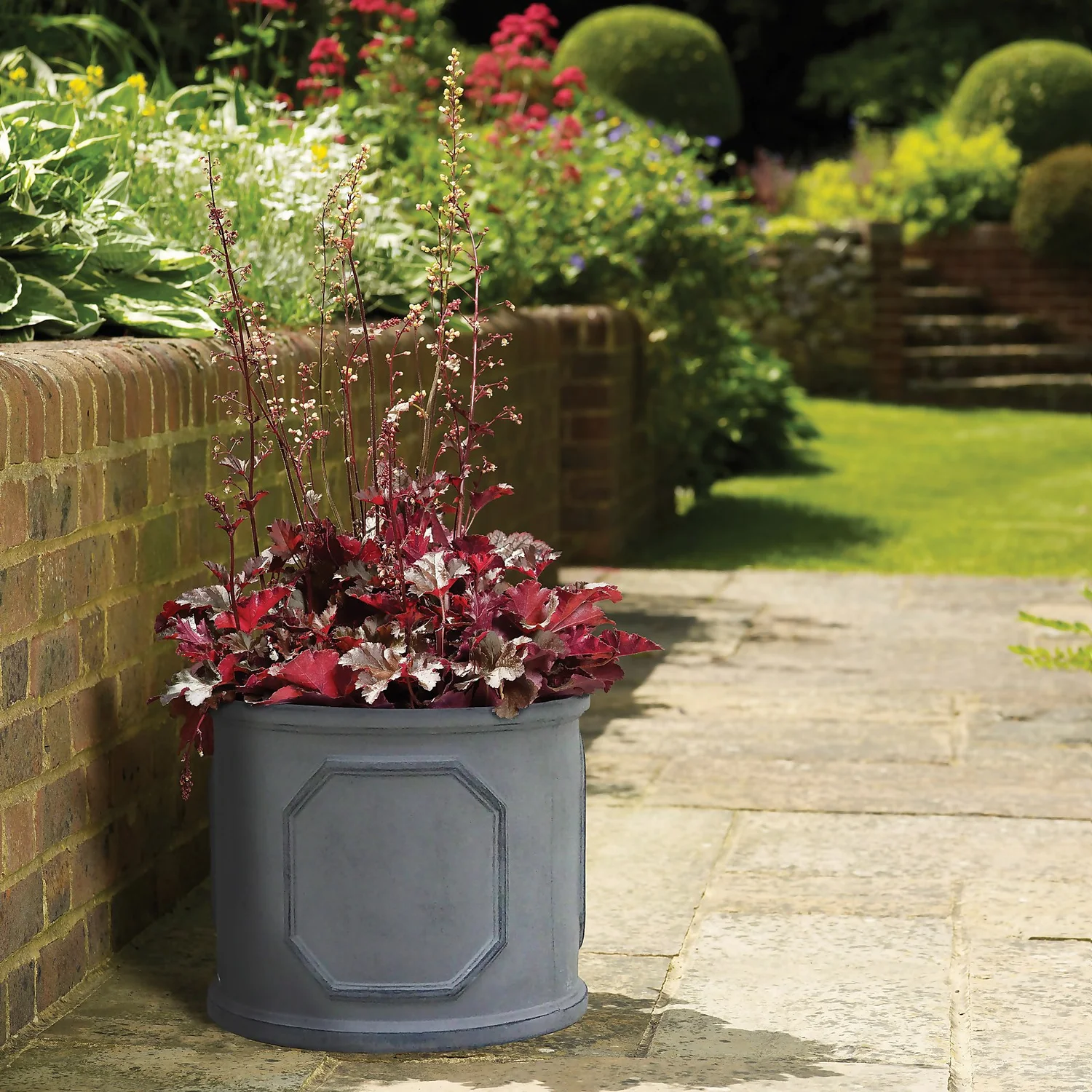Mayfair Lead Cylinder Plant Pot - 32cm 4 Mayfair Lead Cylinder Plant Pot - 32cm - Image 2