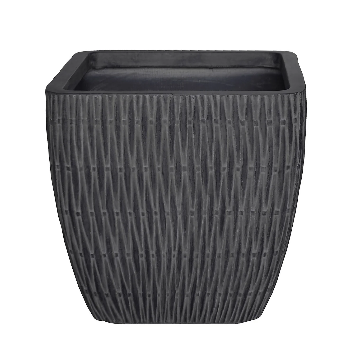 House Beautiful Roma Weave Charcoal Square Pot - 31cm 3 House Beautiful Roma Weave Charcoal Square Pot - 31cm