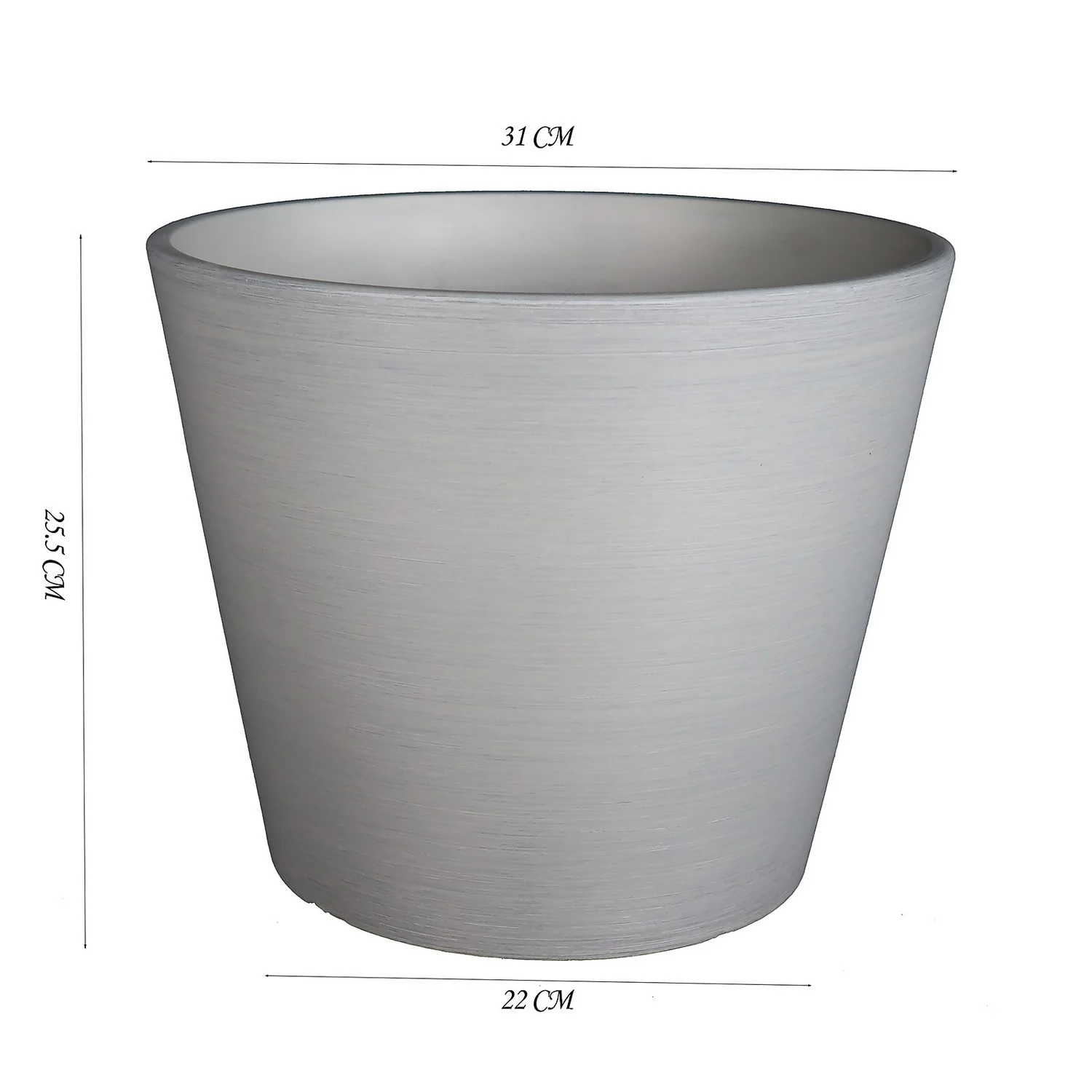 Light Grey Brush Planter - 30cm 4 Light Grey Brush Planter - 30cm - Image 2