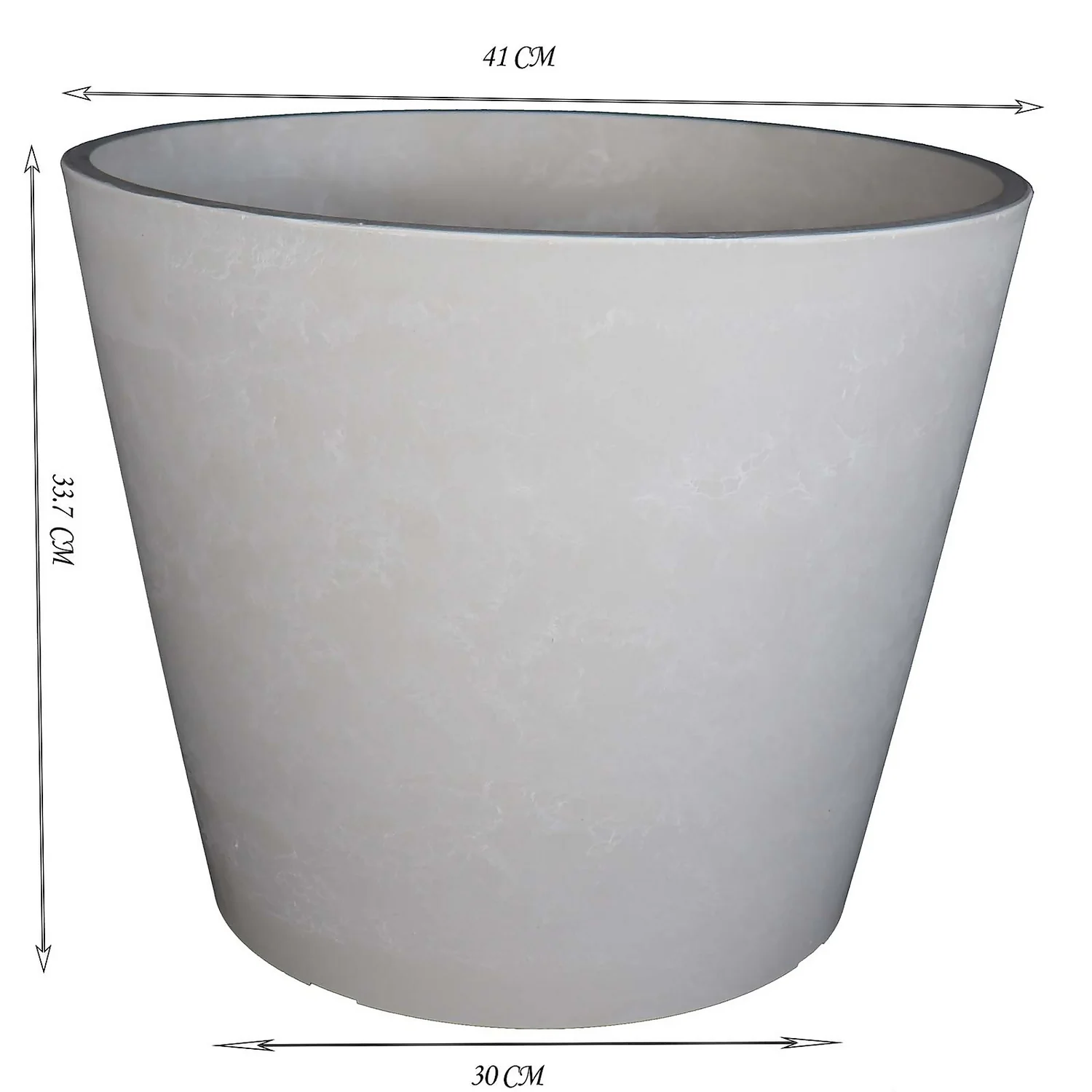 White Marble Pot - 40cm 4 White Marble Pot - 40cm - Image 2