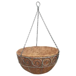 35 Cm Distress Finish Hanging Basket With Coco Liner -Garden Tool Store 13193949 1054902150164586