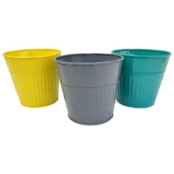 Ribbed Planter (3 Colour Mix) - 14cm -Garden Tool Store 13193958 6514933504131681