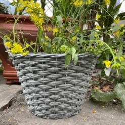 Faux Rattan Round Garden Planter 35cm -Garden Tool Store 13204842 1514951328895090
