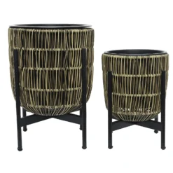 Kate Round Rattan Planter With Legs - Large -Garden Tool Store 13222495 2384929320443320
