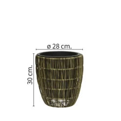 Kate Round Rattan Planter - Medium -Garden Tool Store 13222499 8384934511132339