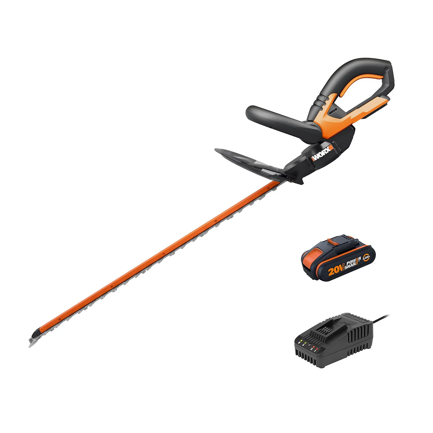 Worx WG260E.5 20V 2.0Ah Cordless Hedge Trimmer - 61cm 3 Worx WG260E.5 20V 2.0Ah Cordless Hedge Trimmer - 61cm