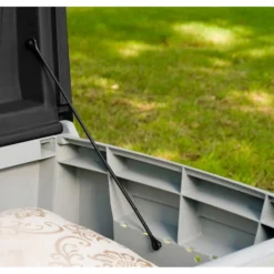 Keter Ace Outdoor Garden Storage Box 124 X 55 X 62.5 Cm - Grey And Black -Garden Tool Store 13432924 1234947994705587