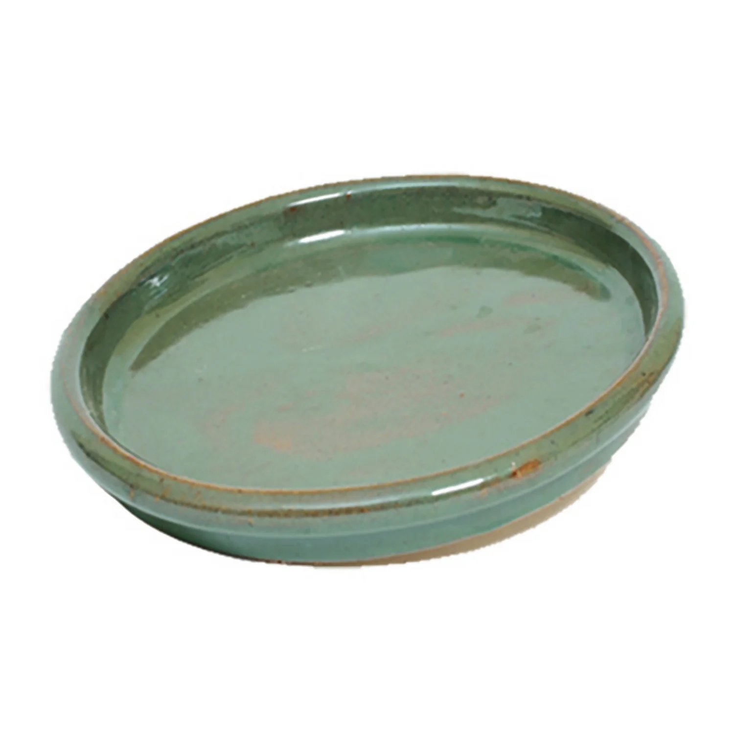 Glazed Chiswick Green Pot Saucer - 28cm 3 Glazed Chiswick Green Pot Saucer - 28cm