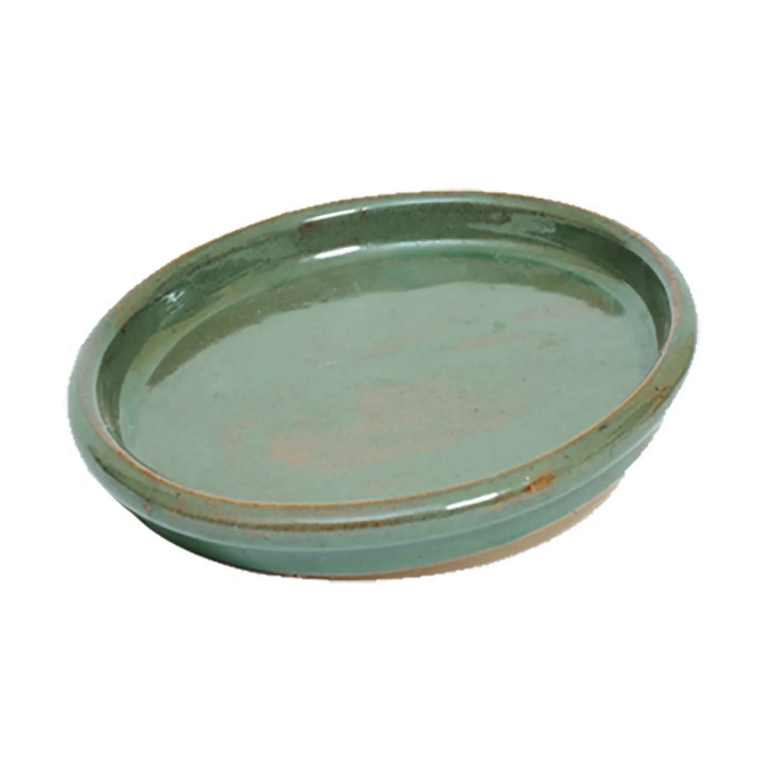 Glazed Chiswick Green Pot Saucer - 25cm 3 Glazed Chiswick Green Pot Saucer - 25cm