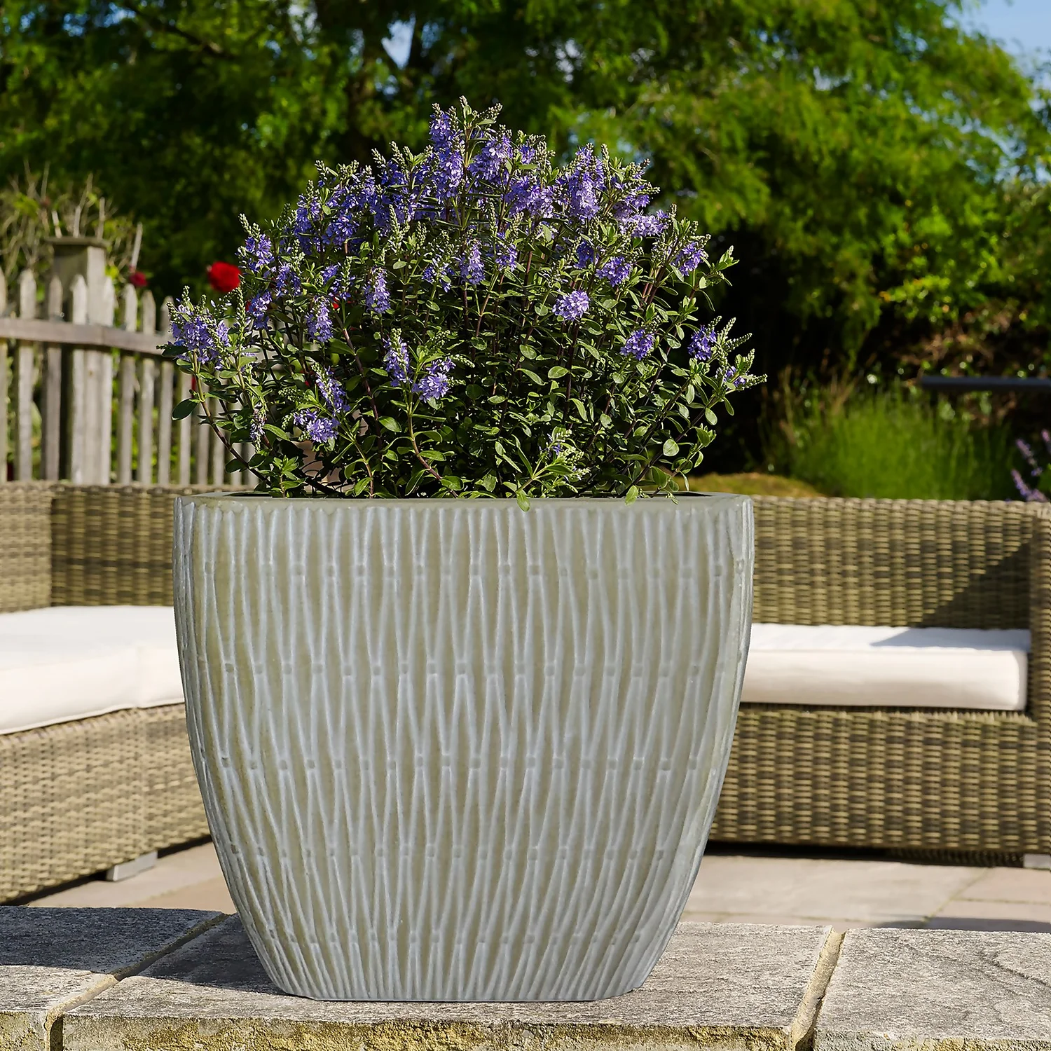 House Beautiful Roma Weave Square Pot Sand - 31cm 4 House Beautiful Roma Weave Square Pot Sand - 31cm - Image 2