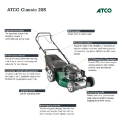 Atco 166cc Classic 20S Petrol Lawn Mower- 51cm -Garden Tool Store 13483564 4434932703871040