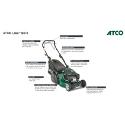 Atco 145cc Liner 18SH Petrol Lawn Mower - 46cm -Garden Tool Store 13486585 1594932690022221