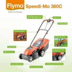 Flymo 1500W Speedi Mo 360C Electric Lawn Mower - 36cm -Garden Tool Store 13524783 1144936626085281