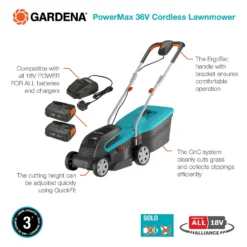 GARDENA 36V PowerMax Cordless Lawn Mower - 32cm -Garden Tool Store 13524825 7474936345068522