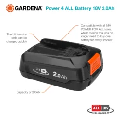 GARDENA Power 4 ALL Battery 18V 2.0Ah -Garden Tool Store 13524833 2014936417433742