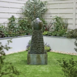 Stylish Fountain Obelisk Falls Water Feature With LEDs -Garden Tool Store 13846044 1594962027941964