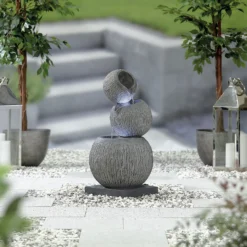 Stylish Fountain Illusion Falls Water Feature With LEDs -Garden Tool Store 13846045 3854962027687717