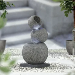 Stylish Fountain Illusion Falls Water Feature With LEDs -Garden Tool Store 13846045 4344962027737883