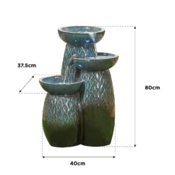 Stylish Fountain Glazed Trio Water Feature With LEDs 9 Stylish Fountain Glazed Trio Water Feature With LEDs -Garden Tool Store 13846047 1304962028404822
