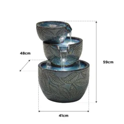 Stylish Fountain Fossil Leaf Water Feature With LEDs -Garden Tool Store 13846049 1804962028377735