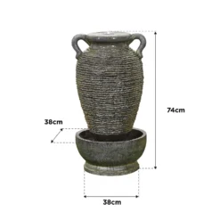 Stylish Fountain Rippling Vase Water Feature With LEDs -Garden Tool Store 13846051 5334978881050739